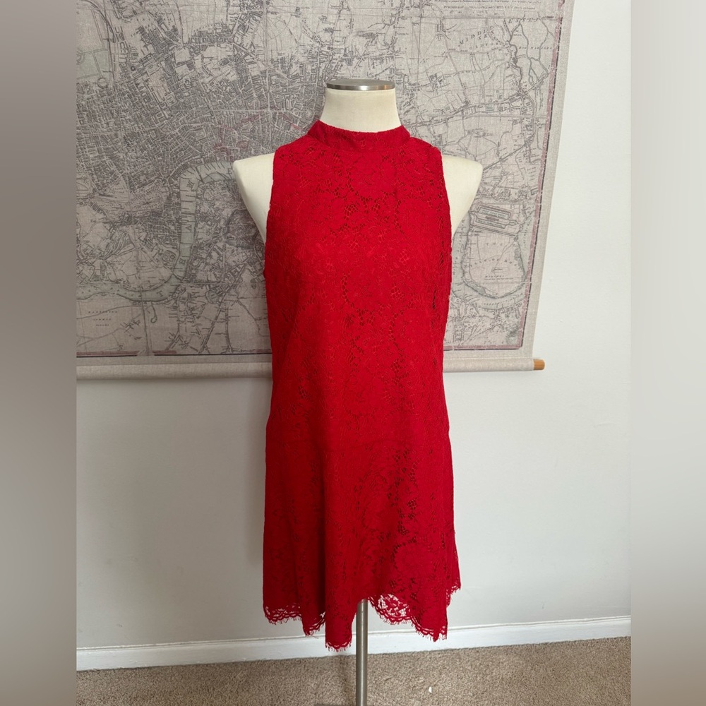 Red lace dress